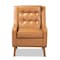 Baxton Studio Daley Modern and Contemporary Tan Faux Leather and Walnut Brown Finished Wood Lounge Armchair 183-11013-Zoro - alternate 10